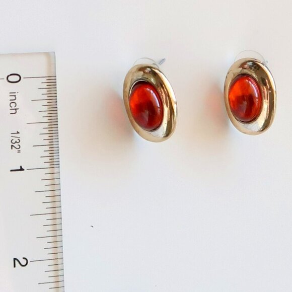 Bundle 3 Pairs Vintage Gold Silver Dangle Stud Clip-on Amber Coin Earrings S M L - Picture 10 of 12